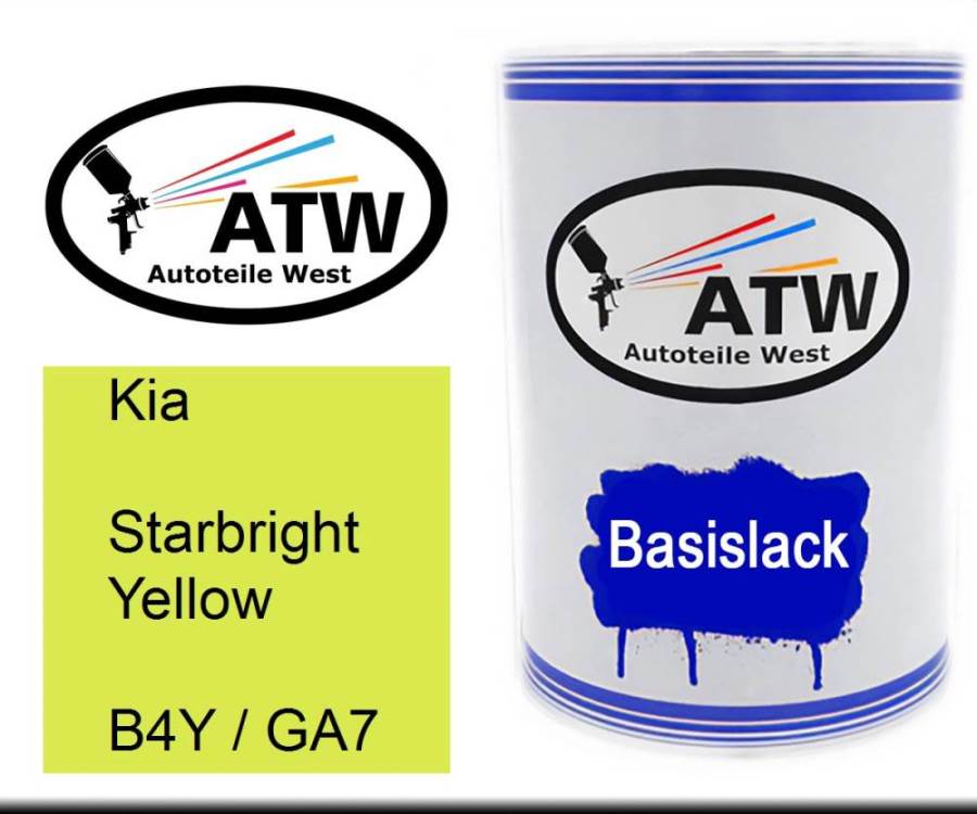 Kia, Starbright Yellow, B4Y / GA7: 500ml Lackdose, von ATW Autoteile West.